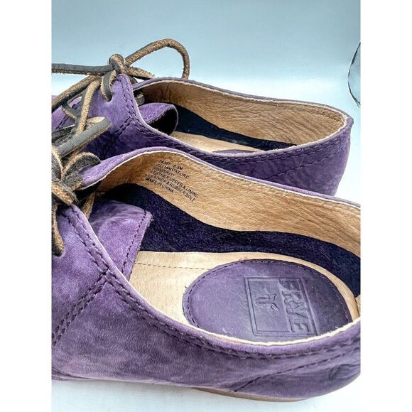 Frye Jillian Oxford Purple Leather Lace Up Shoes Size 6.5 - Picture 6 of 7